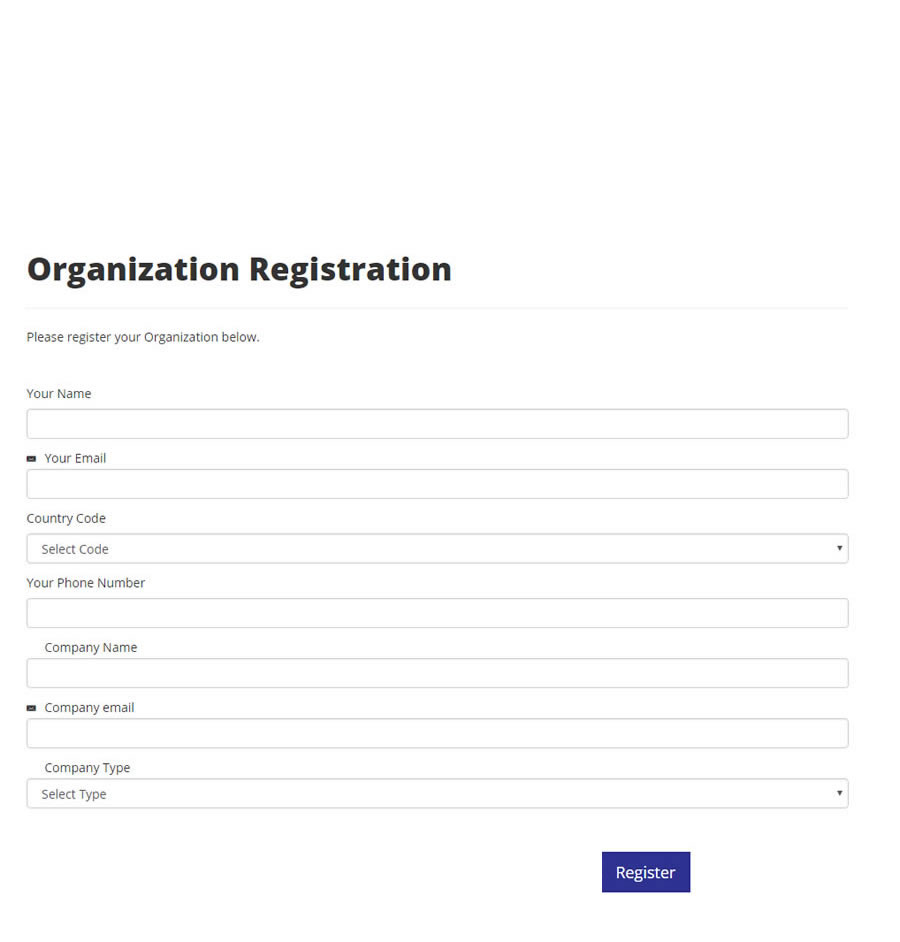 Step 2: Organization Registration