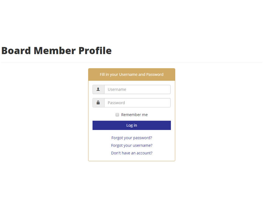 Step 9: Board Member Log in